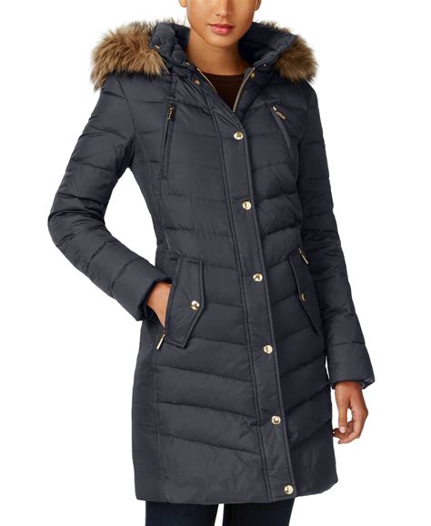 michael kors down coats warm|michael kors ladies padded coats.